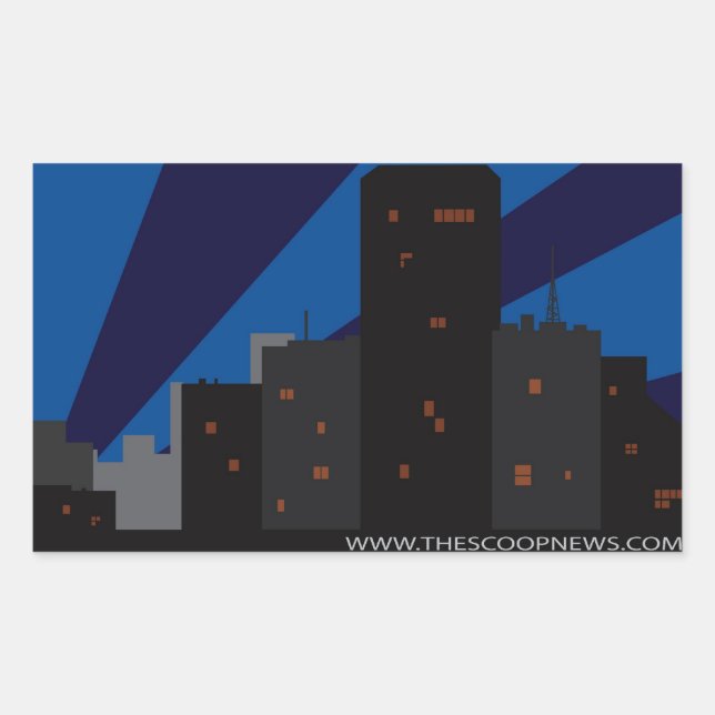 Sticker Rectangulaire L'autocollant Scoop News City (Devant)