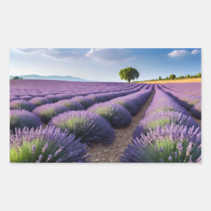 Sticker Rectangulaire Lavande Nature Extérieur Paysage Calme Tranquille