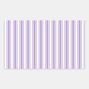 Sticker Rectangulaire Lavande violet et blanc bonbons rayures