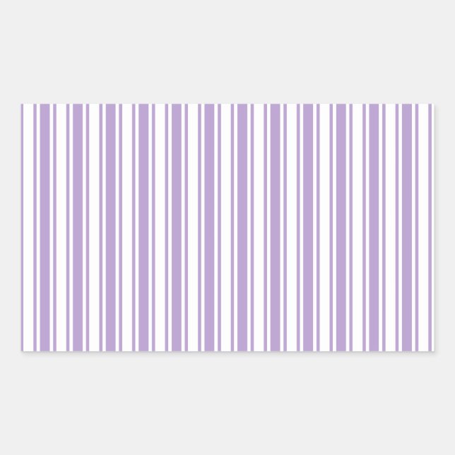 Sticker Rectangulaire Lavande violet et blanc bonbons rayures (Devant)