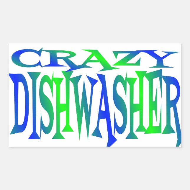 Sticker Rectangulaire Lave-vaisselle fou (Devant)