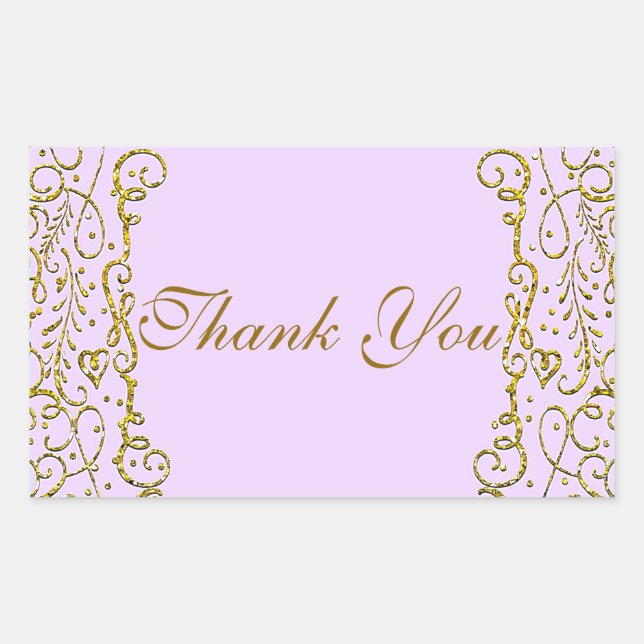 Sticker Rectangulaire Lavender Purple Gold Royal Castle PRINCESS PARTI (Devant)