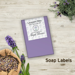 Sticker Rectangulaire Lavender Soap Artisan Handmade Homemade Label