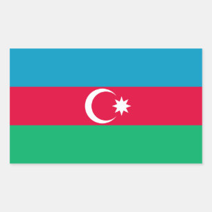 Sticker Rectangulaire L'Azerbaïdjan/drapeau azerbaïdjanais