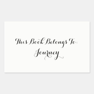 Sticker Rectangulaire Le blanc "ce livre appartient à "