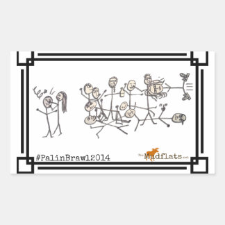 Sticker Rectangulaire Le Brawl Palin, par Jeanne Devon