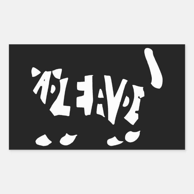 Sticker Rectangulaire Le chat de Schrödinger (Devant)