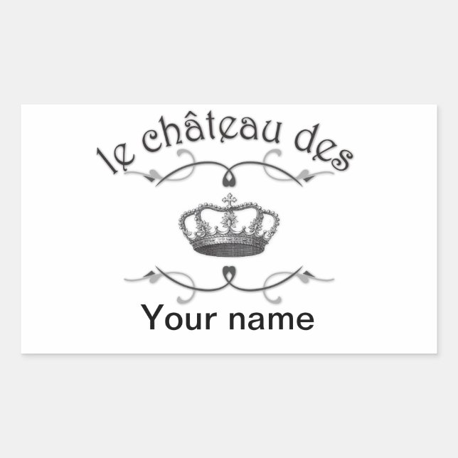 Sticker Rectangulaire le château des VOS NOM v.2 (Devant)