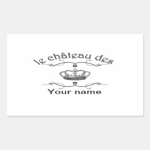 Sticker Rectangulaire le chateau des VOTRE NOM v.2