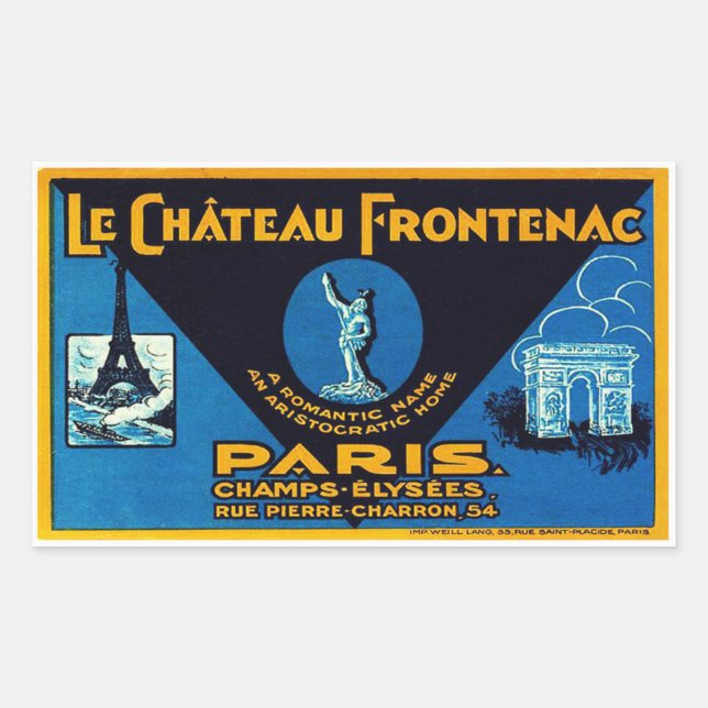 Sticker Rectangulaire Le Château Frontenac (Paris - France) (Devant)