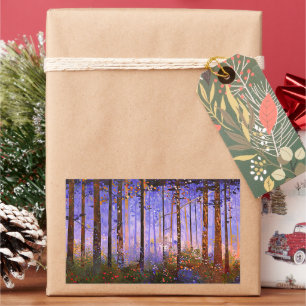 Sticker Rectangulaire Le chemin secret du cerf - Paysage boisé étendu