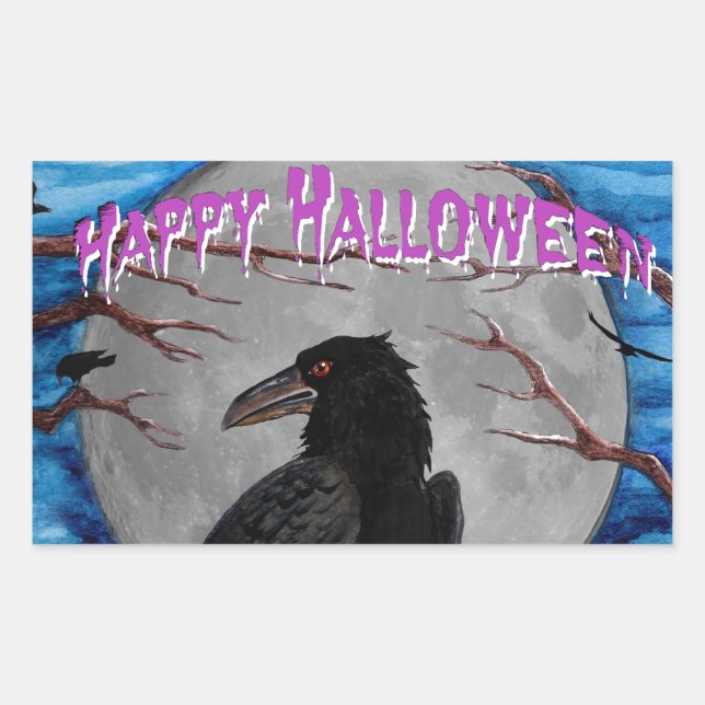 Sticker Rectangulaire Le Corbeau (Devant)