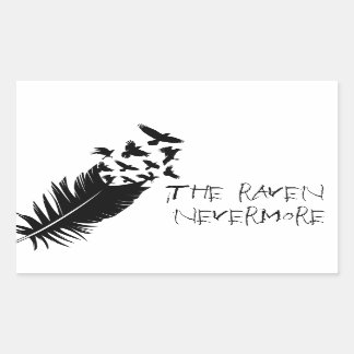 Sticker Rectangulaire Le corbeau, noir et blanc
