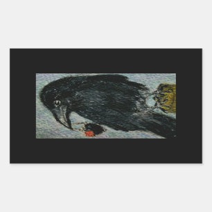 Sticker Rectangulaire 'Le Corbeau qui a volé le collier rose ! ' Anniver