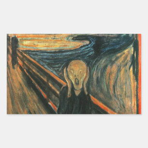 Sticker Rectangulaire Le cri Edvard Munch Art Expressionniste Moderne