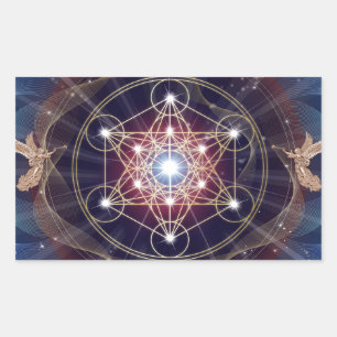 Sticker Rectangulaire Le cube de Metatron - Merkabah