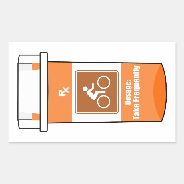 Sticker Rectangulaire Le cyclisme est ma drogue (Devant)