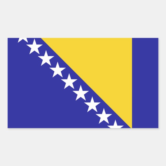 Sticker Rectangulaire Le drapeau de la Bosnie-Herzégovine (Devant)