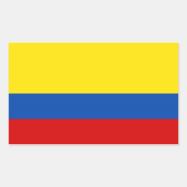 Sticker Rectangulaire Le drapeau de la Colombie (Devant)