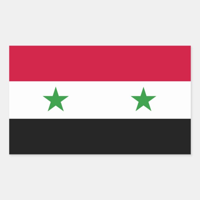 Sticker Rectangulaire Le drapeau syrien (Devant)