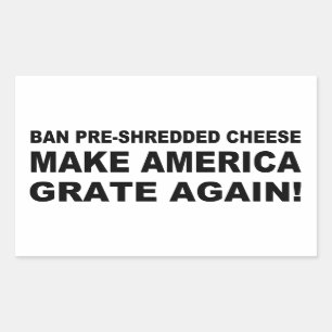Sticker Rectangulaire Le fromage Pré-Déchiqueté par interdiction font