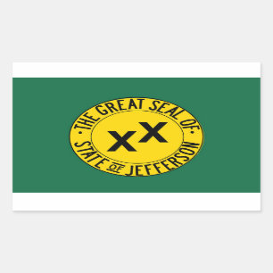 Sticker Rectangulaire Le grand drapeau de l'état de Jefferson,