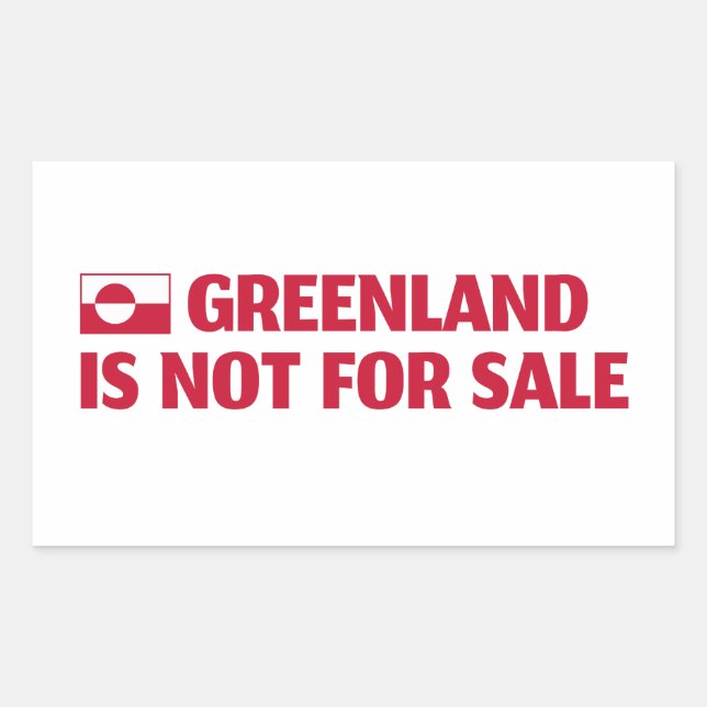 Sticker Rectangulaire Le Groenland n'est pas à vendre ! (Devant)