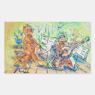 Sticker Rectangulaire Le groupe de Cats, Louis Wain