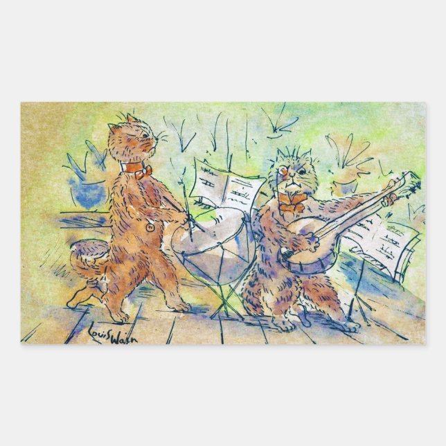 Sticker Rectangulaire Le groupe de Cats, Louis Wain (Devant)