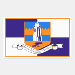 Sticker Rectangulaire Le Havre de Grace, drapeau du Maryland