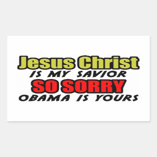 Sticker Rectangulaire Le Jésus-Christ est mon sauveur : Obama tellement