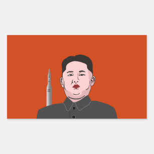 Sticker Rectangulaire Le Jong-ONU de Kim et missile nucléaire