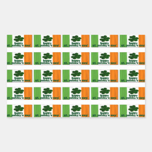Sticker Rectangulaire Le jour de St Patrick heureux, couleur irlandaise