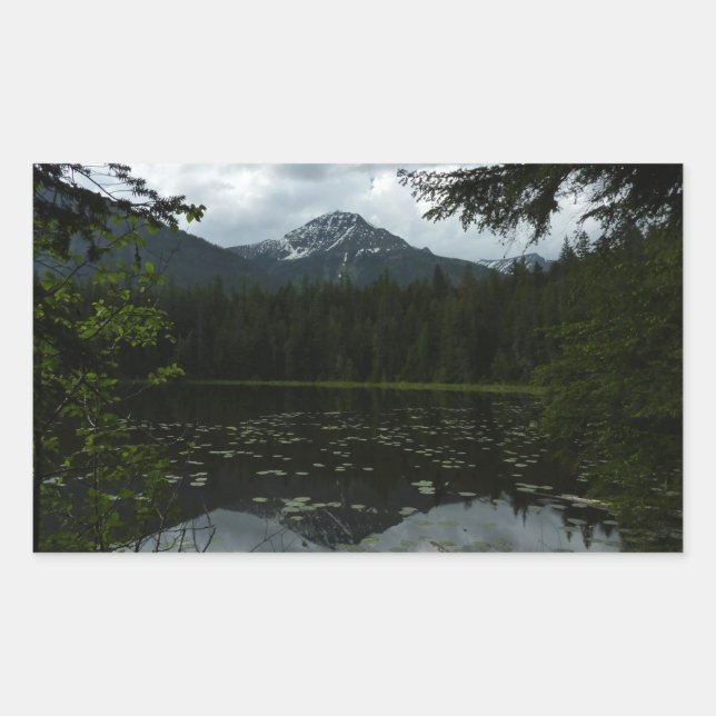 Sticker Rectangulaire Le lac Johns II au parc national de Glacier (Devant)