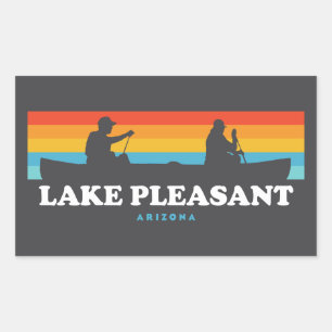 Sticker Rectangulaire Le lac Pleasant Arizona Canoe