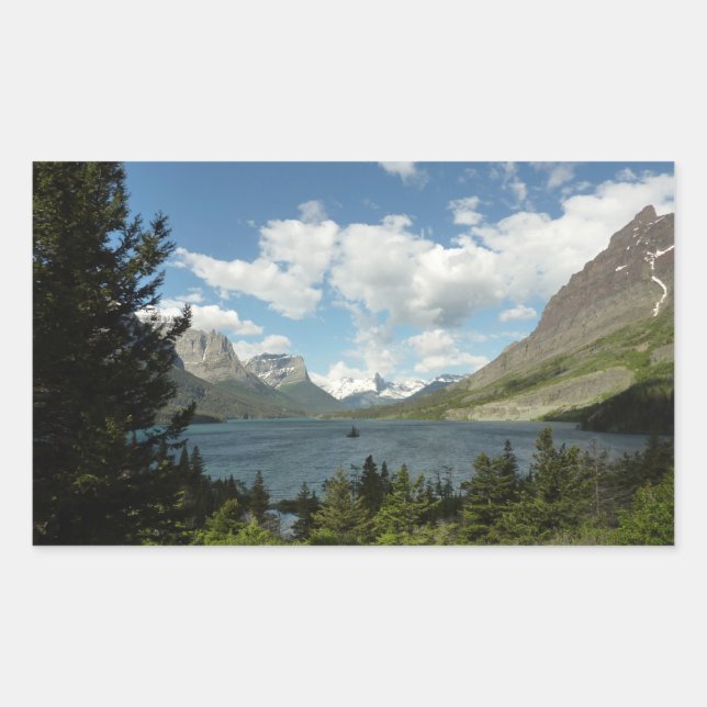 Sticker Rectangulaire Le lac Saint Mary II du parc national des Glaciers (Devant)