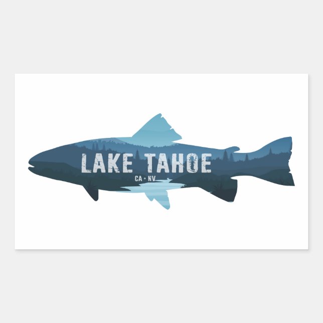 Sticker Rectangulaire Le lac Tahoe California Nevada Fish (Devant)