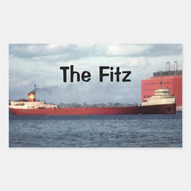 Sticker Rectangulaire Le légendaire S.S. Edmund Fitzgerald (Devant)