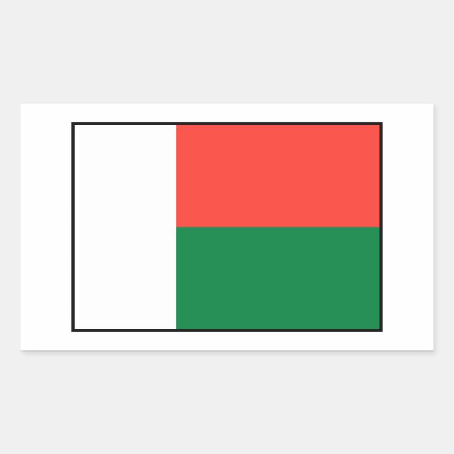 Sticker Rectangulaire Le Madagascar - drapeau malgache (Devant)