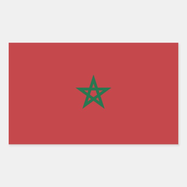 Sticker Rectangulaire Le Maroc/drapeau marocain (Devant)