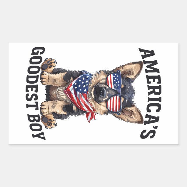 Sticker Rectangulaire Le meilleur berger d'Amérique (Devant)