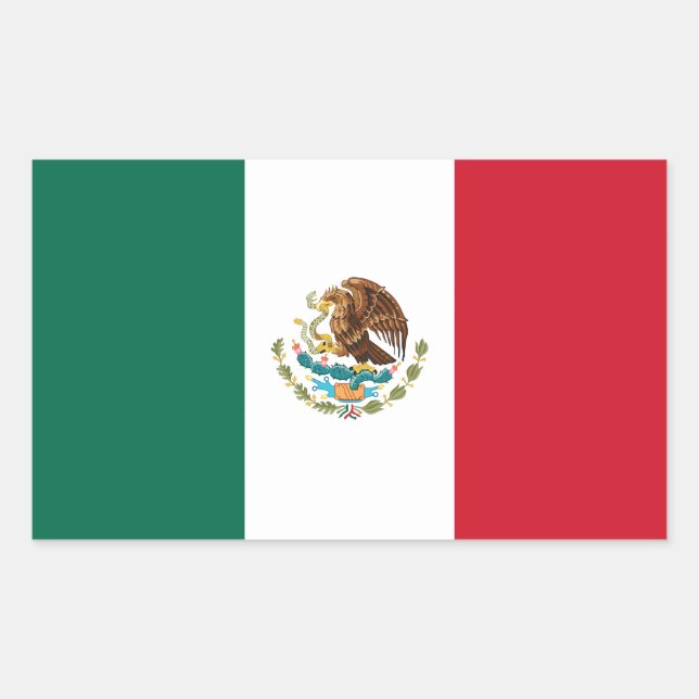 Sticker Rectangulaire Le Mexique - drapeau mexicain (Devant)