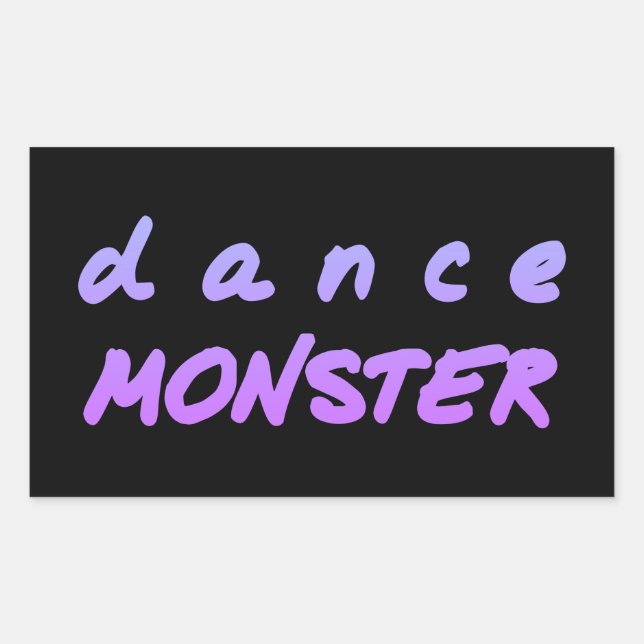 Sticker Rectangulaire Le monstre de la danse (Devant)