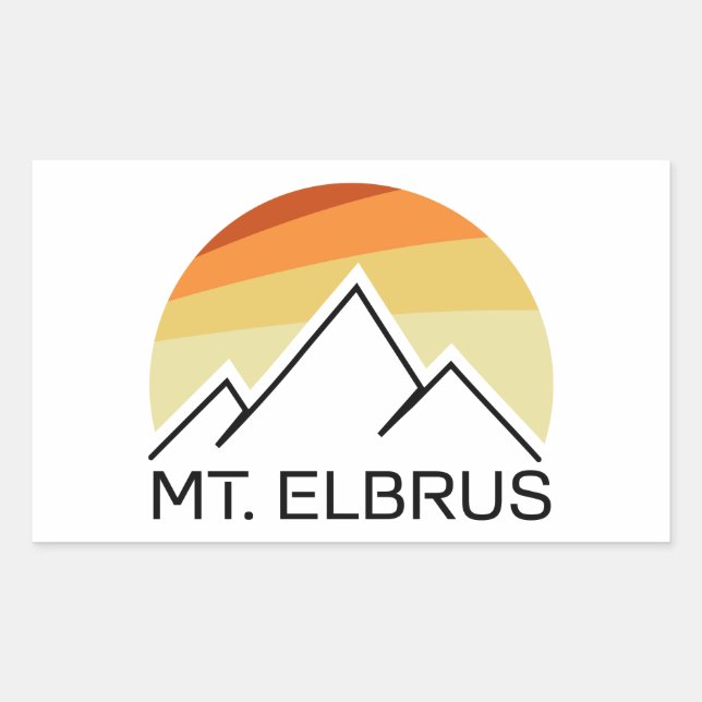 Sticker Rectangulaire Le Mont Elbrus Russie Rétro (Devant)