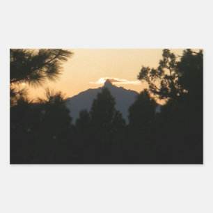 Sticker Rectangulaire Le Mont Washington Au Coucher Du Soleil