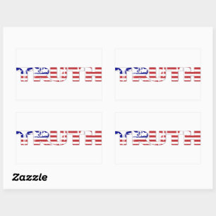 Sticker Rectangulaire Le mot Vérité avec drapeau patriotique américain
