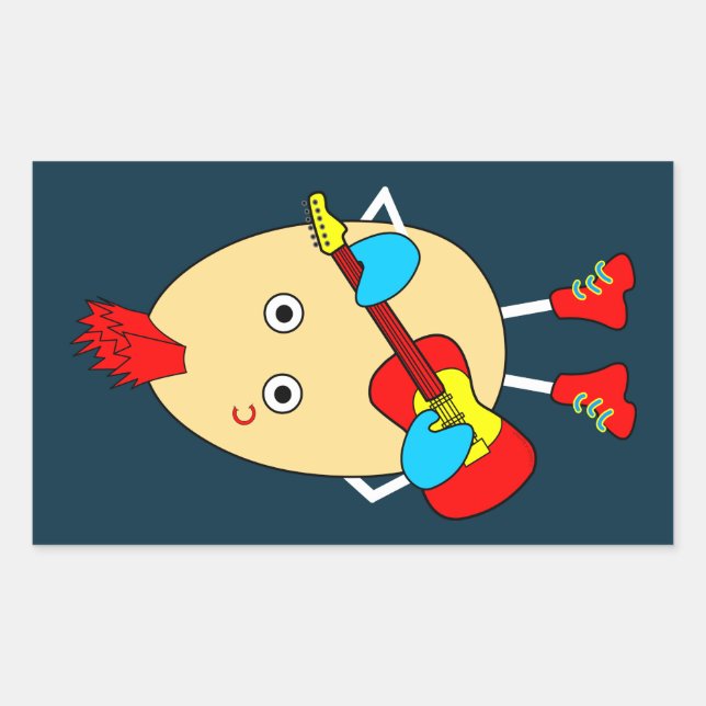 Sticker Rectangulaire Le musicien de rock Egghead (Devant)
