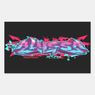 Sticker Rectangulaire Le nom Alyssa en graffiti-Stickers rectangle