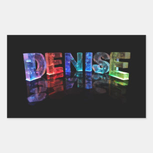 Sticker Rectangulaire Le nom Denise en lumières 3D (photo)