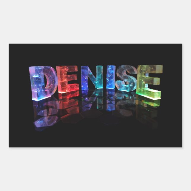 Sticker Rectangulaire Le nom Denise en lumières 3D (photo) (Devant)